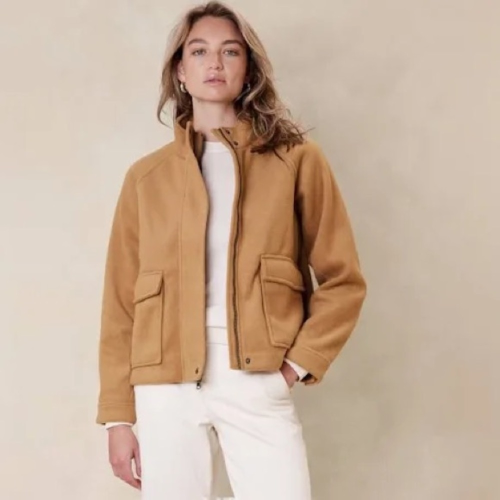 Banana Republic brushed camel short jacket size XS